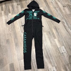 Onepiece Black Jumpsuit with Teal Graphics